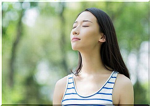 woman with closed eyes