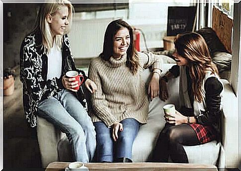 Group of girlfriends laughing