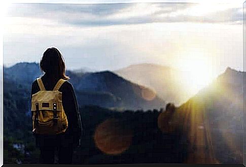 Woman with backpack