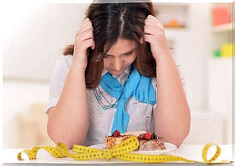 Woman frustrated by restrictive diet