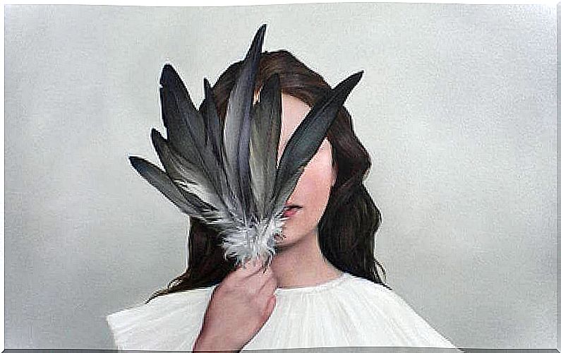 girl-who-covers-her-face-with-feathers