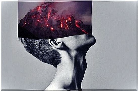 Man with a volcano on his face