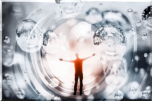 Man in a tunnel with drops